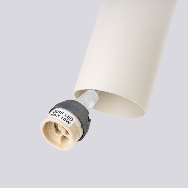 Hängelampe Stahl Beige GU10 rund Ø8 cm akzentuiert