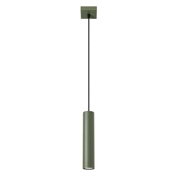 Hängelampe Stahl Olivgrün GU10 rund Ø8 cm akzentuiert