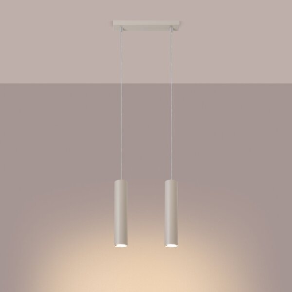 Pendelleuchte Beige Stahl GU10 2-flammig 30 cm lang
