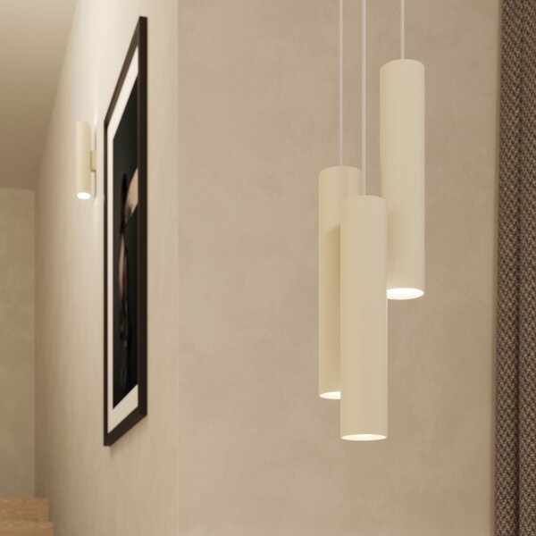 Pendelleuchte Beige Stahl GU10 2-flammig 30 cm lang