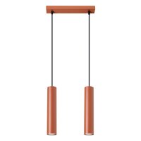Lange Hängelampe Ocker Stahl GU10 2-flammig 30 cm
