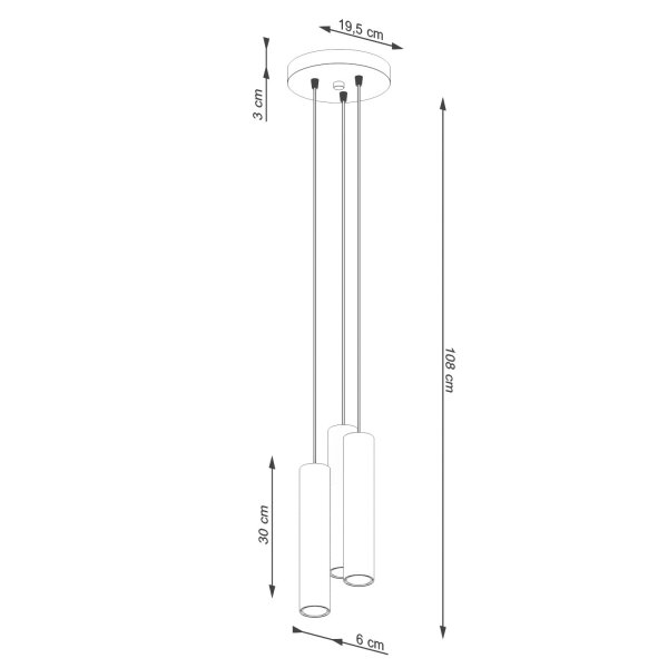 Runde Hängelampe Stahl Beige GU10 akzentuiert L:20 cm