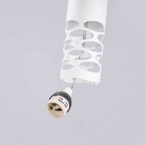 Pendelleuchte Weiß Stahl GU10 L:40 cm lang 3-flammig