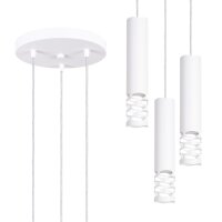 Hängelampe Weiß Stahl GU10 L:25 cm rund 3-flammig