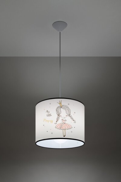Hängelampe Kinder E27 Mädchen Prinzessin Ø30 cm rund