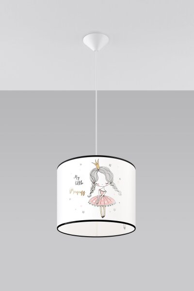 Hängelampe Kinder E27 Mädchen Prinzessin Ø30 cm rund
