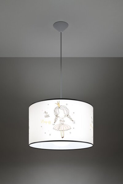Pendelleuchte Kinder E27 Mädchen Prinzessin Ø40 cm rund