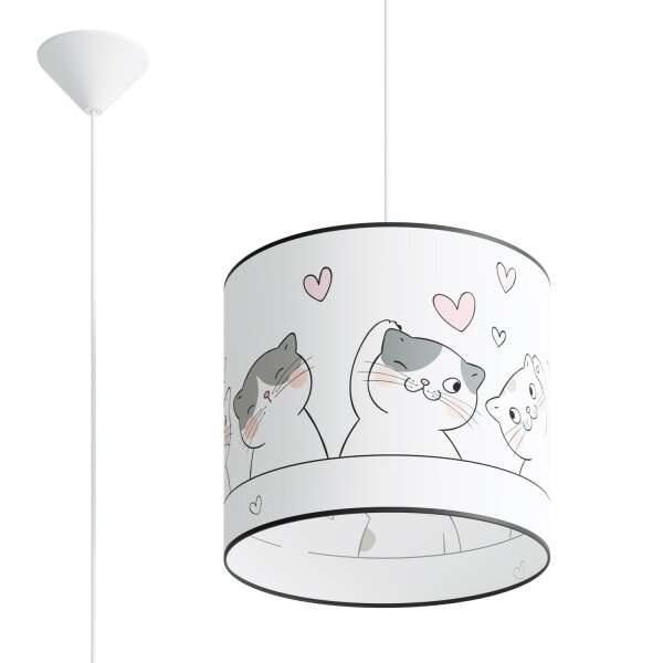 Hängelampe Kinder E27 Katzen Jungen Mädchen Ø30 cm rund