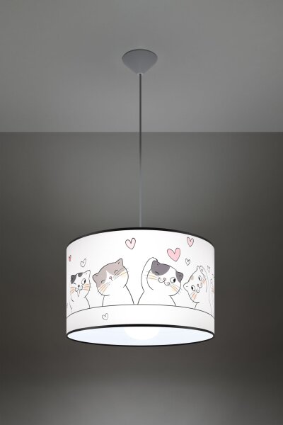Hängelampe Kinder E27 Katzen Jungen Mädchen Ø40 cm rund