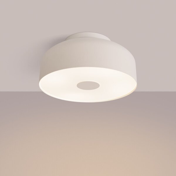 Deckenleuchte blendarm Beige Stahl E27 rund Ø30 cm