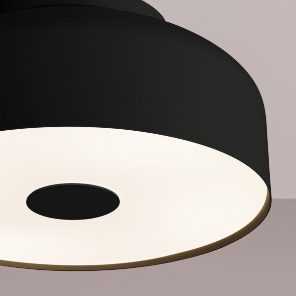 Deckenleuchte blendarm Schwarz Stahl E27 rund Ø30 cm