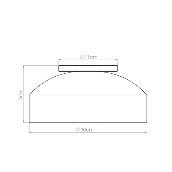 Deckenleuchte blendarm Schwarz Stahl E27 rund Ø30 cm