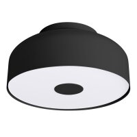 Deckenleuchte blendarm Schwarz Stahl E27 rund Ø30 cm