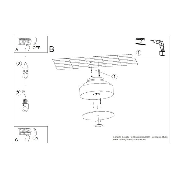 Runde Deckenleuchte blendarm Ocker Stahl E27 Ø30 cm