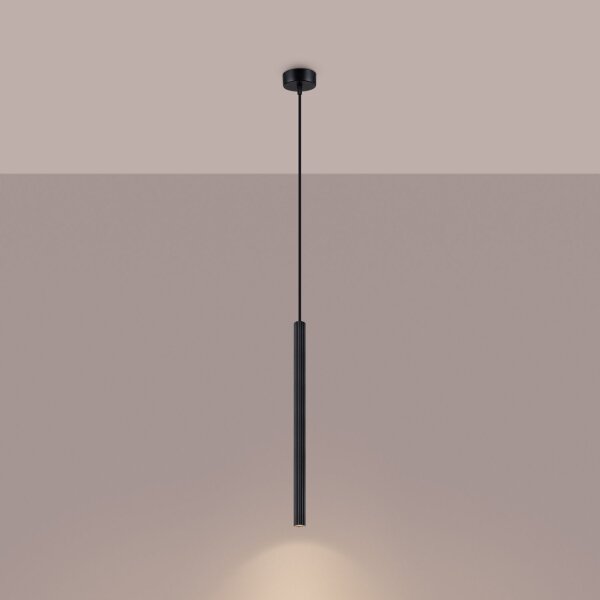 Runde Hängelampe Schwarz schmal Ø 8 cm G9