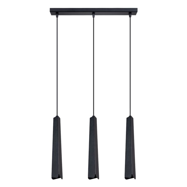 Hängelampe Schwarz Stahl G9 3-flammig 45 cm lang