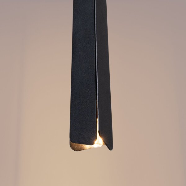 Hängelampe Schwarz Stahl G9 3-flammig 45 cm lang