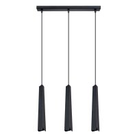 Hängelampe Schwarz Stahl G9 3-flammig 45 cm lang
