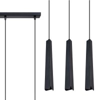 Hängelampe Schwarz Stahl G9 3-flammig 45 cm lang