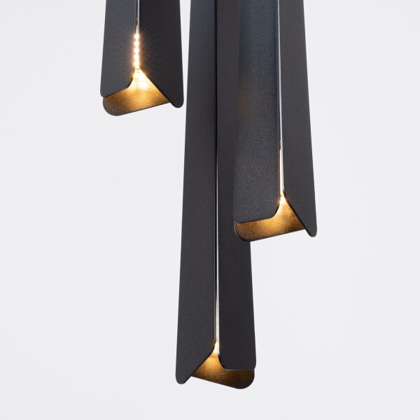 Pendelleuchte 3-flammig Schwarz Stahl G9 L:19,5 cm
