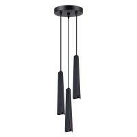 Pendelleuchte 3-flammig Schwarz Stahl G9 L:19,5 cm