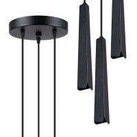 Pendelleuchte 3-flammig Schwarz Stahl G9 L:19,5 cm