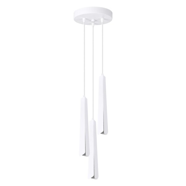 Pendelleuchte 3-flammig Weiß Stahl G9 L:19,5 cm rund