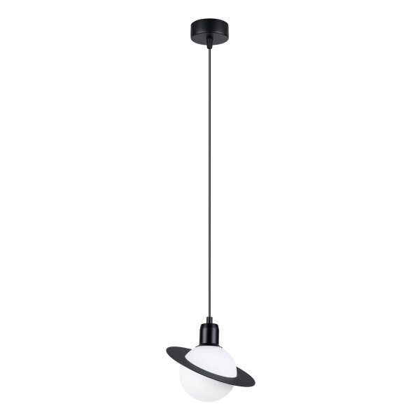 Hängelampe Glas Stahl Schwarz G9 Ø20 cm rund blendarm