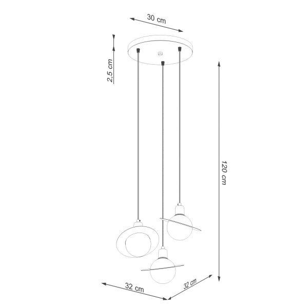 Pendelleuchte Glas Stahl Weiß G9 L:32 cm rund blendarm