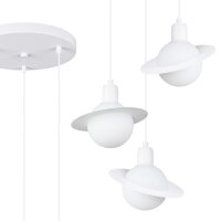 Pendelleuchte Glas Stahl Weiß G9 L:32 cm rund blendarm