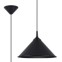 Hängelampe Schwarz Stahl E27 Ø30 cm rund...