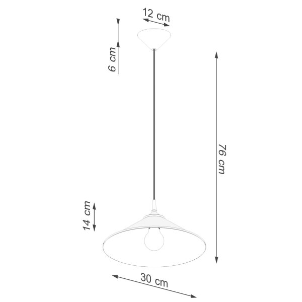 Hängelampe Weiß Stahl E27 Kegel Ø30 cm rund Esstisch