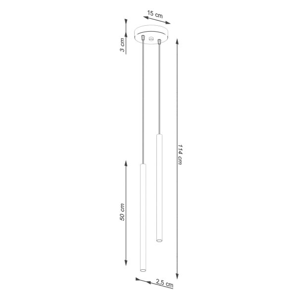 Hängelampe Beige Stahl G9 L:15 cm 2-flammig akzentuiert
