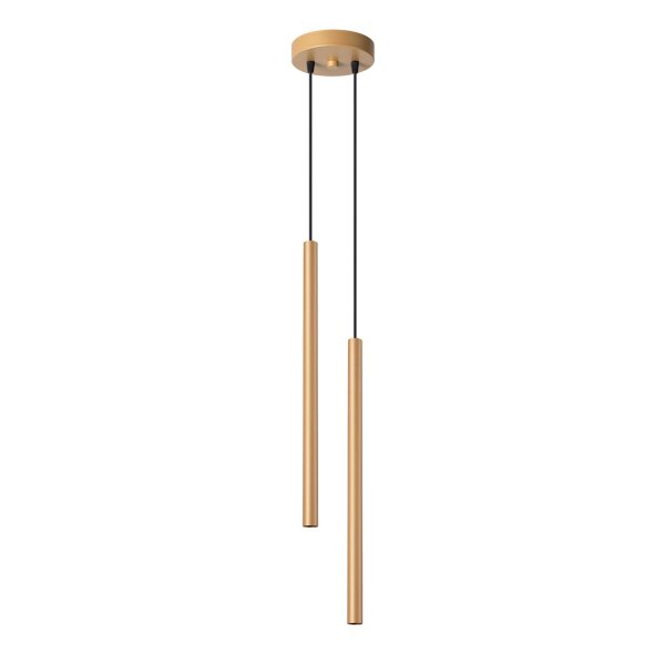 Hängelampe Gold Stahl G9 L:15 cm 2-flammig akzentuiert