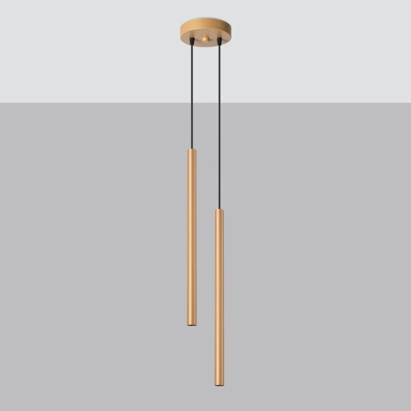 Hängelampe Gold Stahl G9 L:15 cm 2-flammig akzentuiert