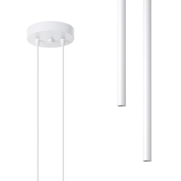 Pendelleuchte Weiß Stahl G9 L:15 cm 2-flammig stilvoll