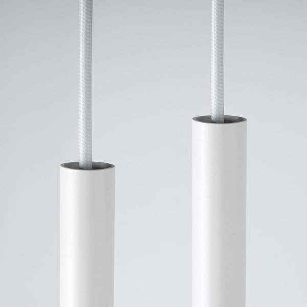 Pendelleuchte Weiß Stahl G9 L:15 cm 2-flammig stilvoll