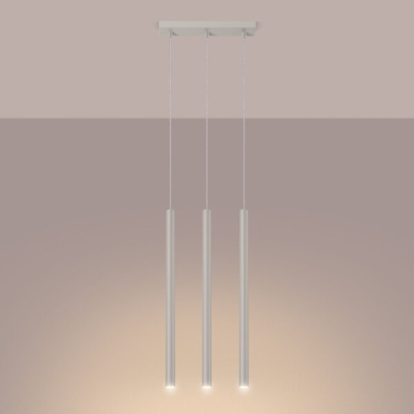 Hängelampe Beige Stahl G9 30 cm lang 3-flammig stilvoll