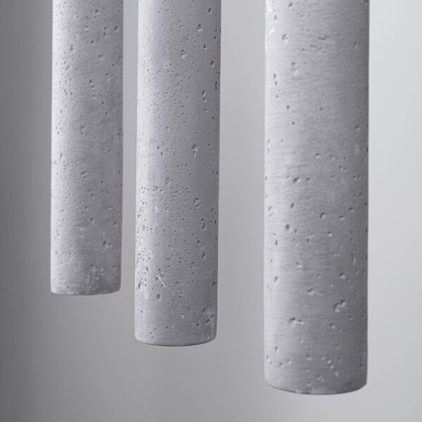 Lange Pendelleuchte Beton Grau G9 30 cm 3-flammig
