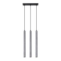 Lange Pendelleuchte Beton Grau G9 30 cm 3-flammig