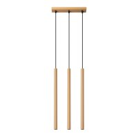 Lange Pendelleuchte Stahl Gold G9 30 cm 3-flammig