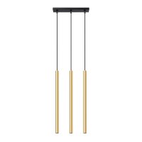Lange Hängelampe Stahl Gold Schwarz G9 30 cm 3-flammig