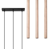 Hängelampe Holz Natur Schwarz G9 lang 30 cm 3-flammig