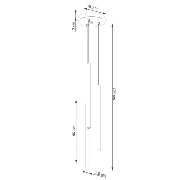Runde Pendelleuchte Beige Stahl G9 L:19,5 cm 3-flammig
