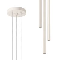 Runde Pendelleuchte Beige Stahl G9 L:19,5 cm 3-flammig