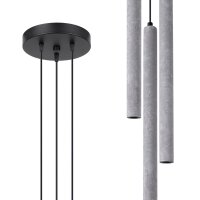 Runde Pendelleuchte Beton Grau G9 L:19,5 cm 3-flammig