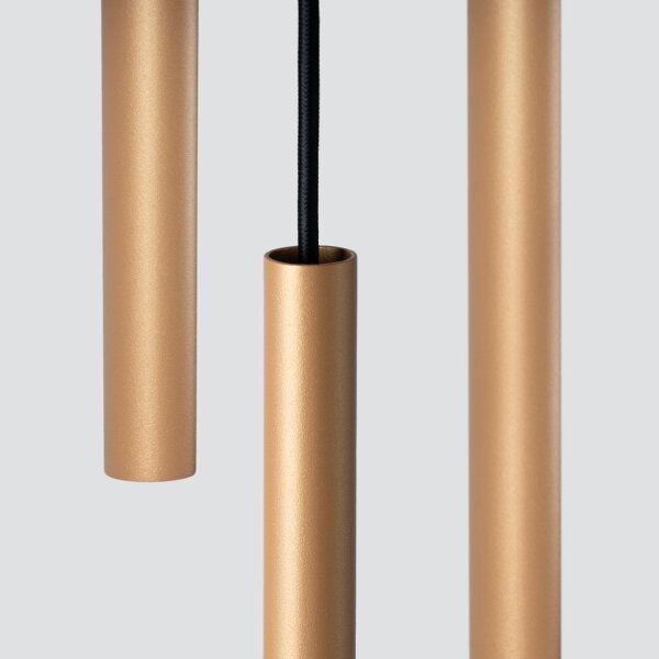Runde Pendelleuchte Gold Stahl G9 L:19,5 cm 3-flammig