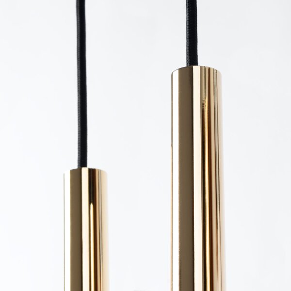 Runde Hängelampe Gold Schwarz G9 L:20 cm 3-flammig