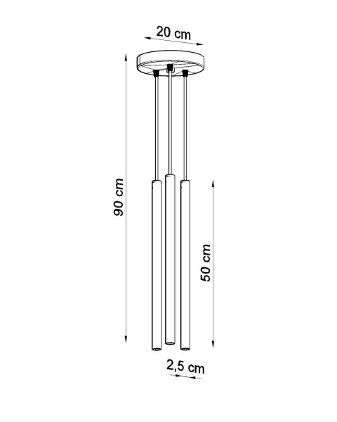 Runde Hängelampe Gold Schwarz G9 L:20 cm 3-flammig