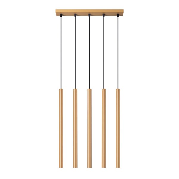 Hängelampe Gold Stahl G9 5-flammig 45 cm lang Esstisch